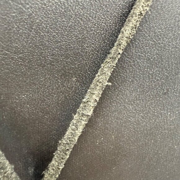 Handcrafted Black Beaded Long Pendant Necklace With Leather Cord & Silver Accent - Picture 3 of 6